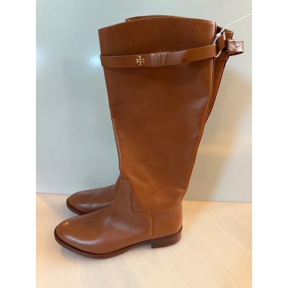 TORY BURCH Everly Strap Riding Boots Sierra Tan Size 10.5 $528 (New) - Picture 1 of 5